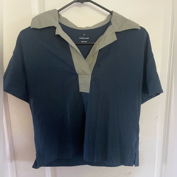 Everlane Tops - Everlane The Retro‎ Jersey Polo Blue Size XS